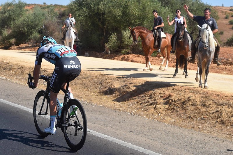 Vuelta a España - stage 5 - Cycling: 70th Tour of Spain 2015 / Stage 5
KEISSE Iljo (BEL)/ Public Spectators/ Fans Supporter/ Horses/
Rota - Alcala de Guadaira (167,3Km)/
Rit Etappe / Vuelta Tour d'Espagne Ronde van Spanje /(c)Tim De Waele 