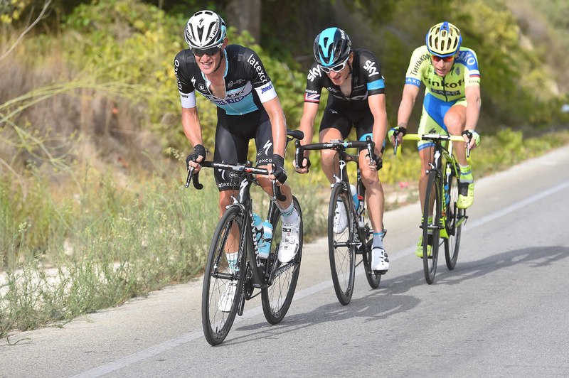 Vuelta a España - stage 9 - Cycling: 70th Tour of Spain 2015 / Stage 9
BOUET Maxime (FRA)/ THOMAS Geraint (GBR)/ BRUTT Pavel (RUS)/ 
Torrevieja - Cumbre del sol. Benitachell (168.3Km)
Rit Etappe / Vuelta Tour d'Espagne Ronde van Spanje /(c)Tim De Waele 