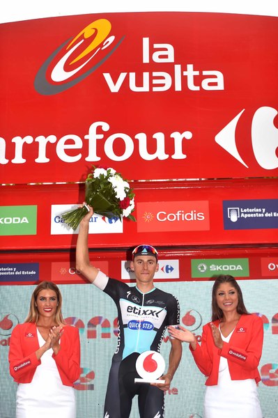 Vuelta a España - stage 10 - Cycling: 70th Tour of Spain 2015 / Stage 10
Podium/ VERONA Carlos (ESP) Celebration Joie Vreugde/
Valencia - Borja (146,6Km)
Rit Etappe / Vuelta Tour d'Espagne Ronde van Spanje /(c)Tim De Waele 