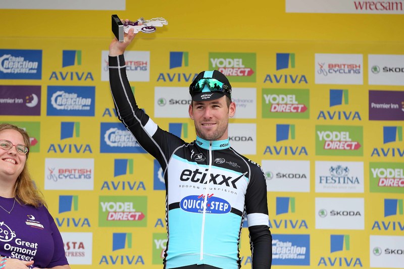 Tour of Britain - stage 1 - Cycling: 12th Tour of Britain 2015/ Stage 1
Podium/ CAVENDISH Mark (Gbr)/ Celebration Joie Vreugde/
Beaumaris Anglesey - Wrexham (177.7Km)/
Rit Etape / Tour of Britain /(c)Tim De Waele 