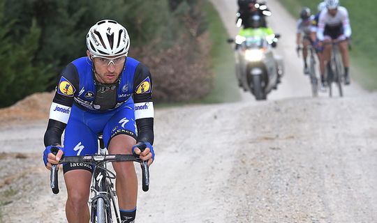 Stybar and Brambilla on the podium after epic Strade Bianche
