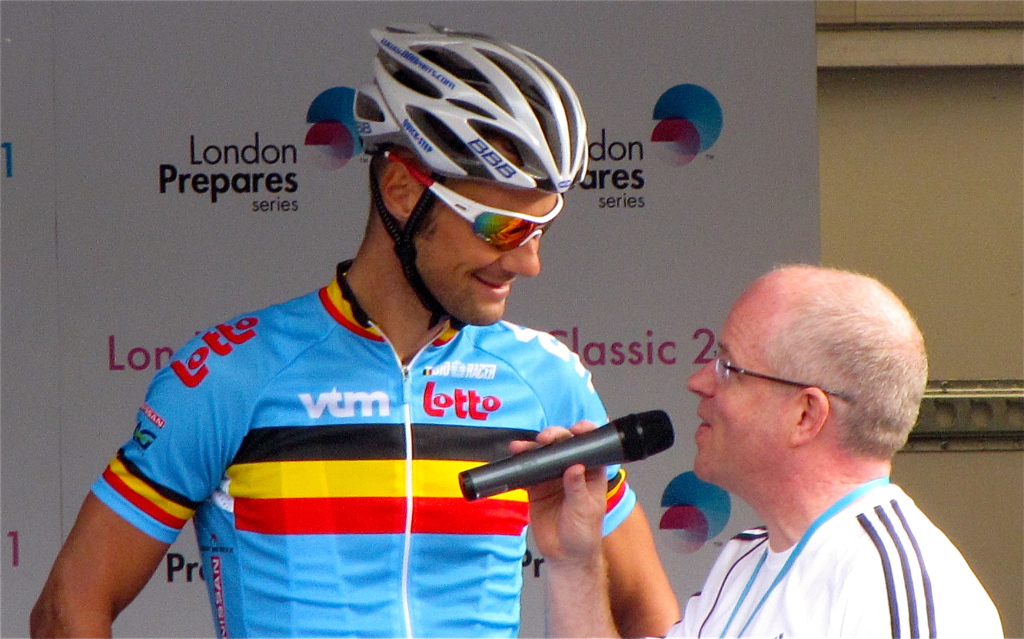 Tom Boonen Belgian national team kit at the London-Surrey Cycle Classic