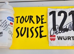 getekend rugnummer van Tom Boonen van de Ronde van Zwitserland 2010