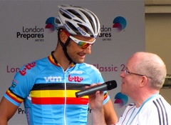 Tom Boonen Belgian national team kit at the London-Surrey Cycle Classic