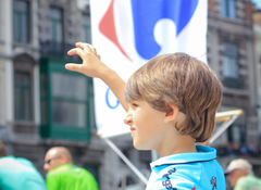 Fan waiting to see his heroes Liege Tour de France 2012