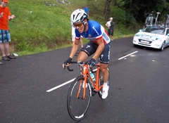 Sylvain Chavanel tijdens de klimtijdrit in de Tour De France