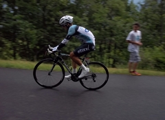 Michal Kwiatkowski tijdens de klimtijdrit in de Tour De France