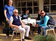 P.Lefevere, W.Peeters, R.Aldag and M.Renshaw with me in three days De Panne