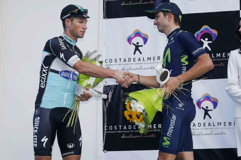 Clasica de Almeria - Cycling: 29th Clasica de Almeria 2015 
Podium / Mark RENSHAW (Aus)/ Juan Jose LOBATO (Esp)/ Celebration Joie Vreugde / 
Almeria - Almeria (183Km)/ 
/(c) Tim De Waele
