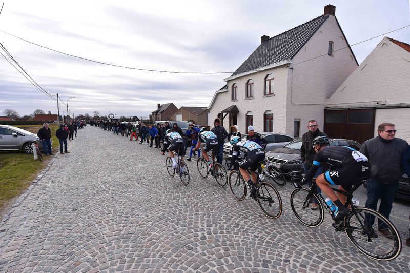 Omloop Het Nieuwsblad - Cycling: 70th Omloop Het Nieuwsblad 2015 
Illustration Illustratie / STANNARD Ian (GBR)/ VANDENBERGH Stijn (BEL)/ TERPSTRA Niki (NED)/ BOONEN Tom (BEL)/ LANGE MUNTE / Landscape Paysage Landschap / 
Gent - Gent (200Km)/ 
Flanders Classics /(c) Tim De Waele