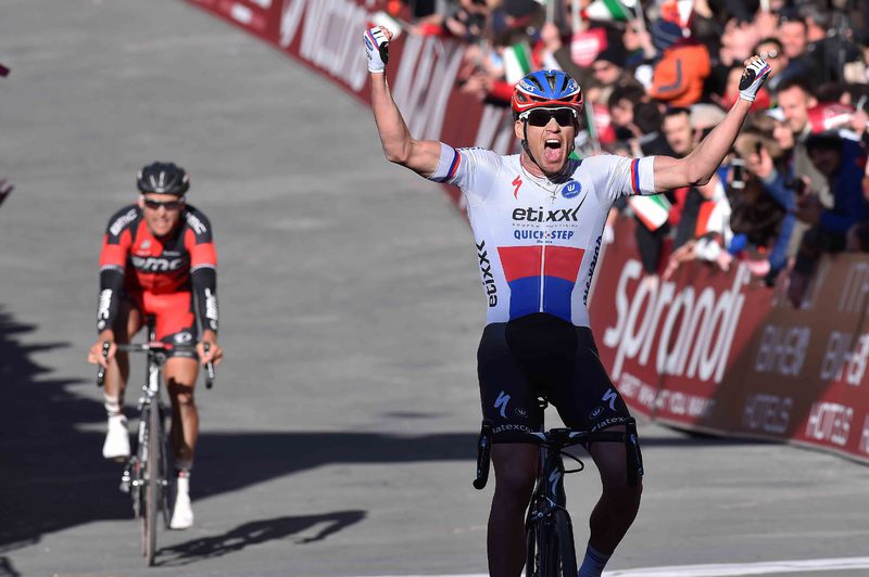 Strade Bianche - Cycling: 9th Strade Bianche 2015  
Arrival / Zdenek STYBAR (Cze) Celebration Joie Vreugde / Greg VAN AVERMAET (Bel)/ 
San Gimignano- Siena (200Km)
Eroica (c) Tim De Waele

