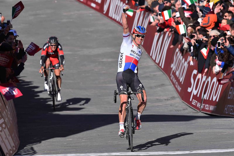 Strade Bianche - Cycling: 9th Strade Bianche 2015  
Arrival / Zdenek STYBAR (Cze) Celebration Joie Vreugde / Greg VAN AVERMAET (Bel)/ 
San Gimignano- Siena (200Km)
Eroica (c) Tim De Waele
