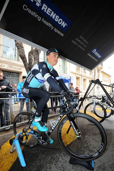 Paris-Nice - stage 7 - Cycling: 73th Paris - Nice 2015 / Stage 7/
ALAPHILIPPE Julian (Fra)  / Warming up / rollers / Tacx/
Nice - Col d'Eze (9,6Km)/ Time Trial Contre La Montre Tijdrit TT / Eze / Etape Rit /(c) Tim De Waele
