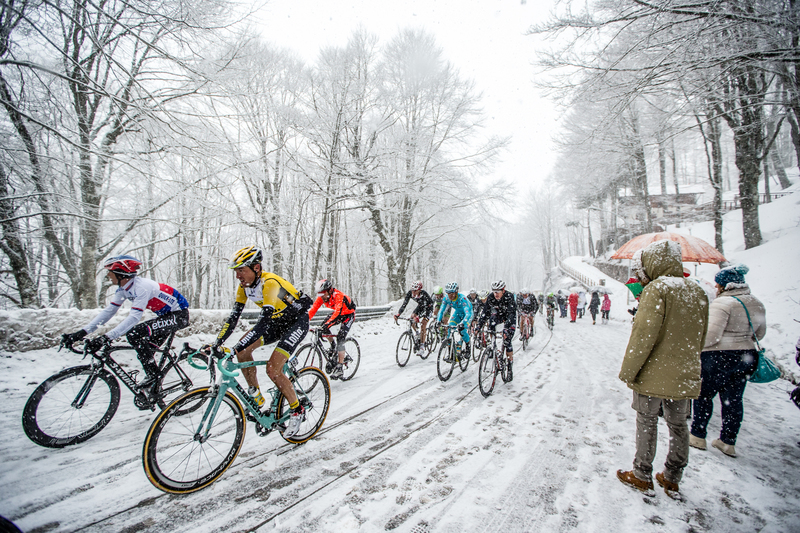 Tirreno-Adriatico - snow on the Terminillo  - Photo: Iri Greco / BrakeThrough Media