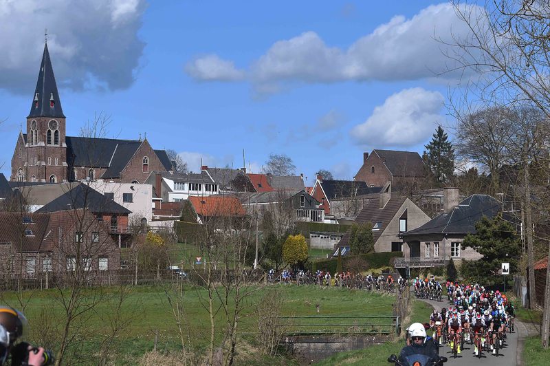 Driedaagse De Panne - Koksijde - stage 1 - Cycling: 39th 3 Days De Panne 2015 / Stage 1
Illustration Illustratie / Peleton Peloton / STRIJPEN Church Eglise Kerk City Ville Stad / Landscape Paysage Landschap / 
De Panne - Zottegem (201,6Km)/ 
Daagse Jours / Rit Etape © Tim De Waele
