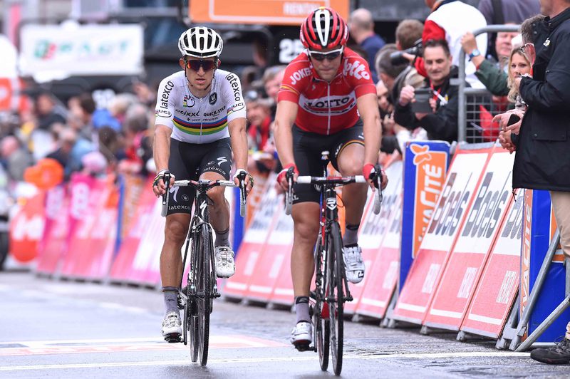 Liege - Bastogne - Liege - Cycling: 101th Liege - Bastogne - Liege 2015
Arrival / KWIATKOWSKI Michal (POL)/ GALLOPIN Tony (FRA)/ 
Liege - Liege (Ans) 253Km/ 
Luik - Bastenaken LBL /© Tim De Waele
