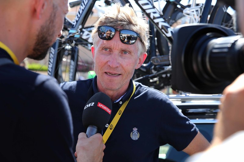 Tour de France - stage 16 - Cycling: 102nd Tour de France / Stage 16 
Brian HOLM (DEN) Sportsdirector Team Etixx Quick-Step (Bel)/ Press Pers Journalist Media Interview / 
Bourg De Peage - Gap (201km)/ 
Ronde van Frankrijk TDF / Etape Rit /©Tim De Waele
