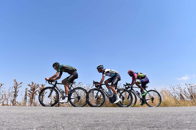 Vuelta a España - stage 5 - Cycling: 70th Tour of Spain 2015 / Stage 5
DUCHESNE Antoine (CAN)/ KEISSE Iljo (BEL)/ GRMAY Tsgabu (ETH)/  Escape/
Rota - Alcala de Guadaira (167,3Km)/
Rit Etappe / Vuelta Tour d'Espagne Ronde van Spanje /(c)Tim De Waele 
