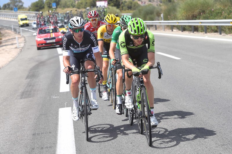 Vuelta a España - stage 8 - Cycling: 70th Tour of Spain 2015 / Stage 8
HOWES Alex (USA)/ VAN ASBROECK Tom (BEL)/ ENGOULVENT Jimmy (FRA)/ KEISSE Iljo (BEL)/  MADRAZO Angel (ESP)/ Escape
Puebla de Don Fadrique - Murcia (182,5Km)
Rit Etappe / Vuelta Tour d'Espagne Ronde van Spanje /(c)