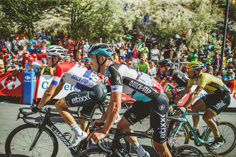 Etixx - Quick-Step animating La Vuelta - Stage 6: Cordoba - Sierra de Cazorla 200.3 km Photo: Jim Fryer / BrakeThrough Media