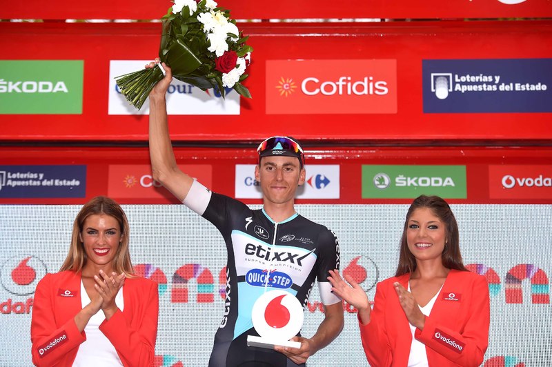 Vuelta a España - stage 10 - Cycling: 70th Tour of Spain 2015 / Stage 10
Podium/ VERONA Carlos (ESP) Celebration Joie Vreugde/
Valencia - Borja (146,6Km)
Rit Etappe / Vuelta Tour d'Espagne Ronde van Spanje /(c)Tim De Waele 