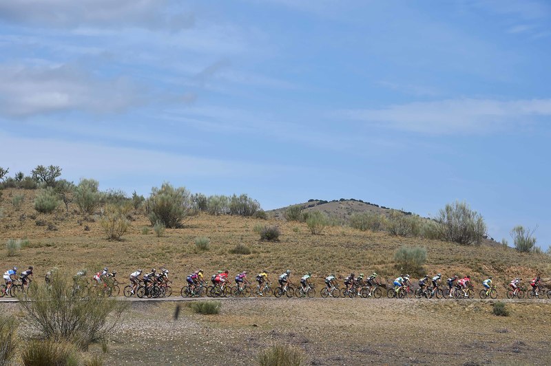 Vuelta a España - stage 13 - Cycling: 70th Tour of Spain 2015 / Stage 13
Illustration Illustratie/ Peloton Peleton/ Landscape Paysage/ Mountains Montagnes Bergen/ 
Calatayud-Tarazona (178Km)/
Rit Etape / Vuelta Tour d'Espagne Ronde van Spanje /(c)Tim De Waele 