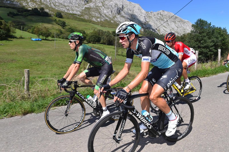 Vuelta a España - stage 15 - Cycling: 70th Tour of Spain 2015 / Stage 15
MAES Nikolas (BEL)/ ROLLAND Pierre (FRA)/ ROLLIN Dominique (CAN)/ 
Comillas - Sostres. Cabrales 1.230m (175.8Km)/
Rit Etape / Vuelta Tour d'Espagne Ronde van Spanje /(c)Tim De Waele 