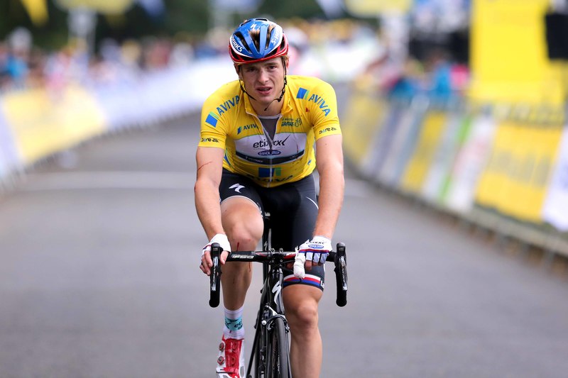 Tour of Britain - stage 3 - Cycling: 12th Tour of Britain 2015/ Stage 3
Arrival/ VAKOC Petr (CZE) Yellow Leader Jersey/ Deception/ 
Cockermouth - Floors Castle. Kelso (216Km)/
Rit Etape / Tour of Britain /(c)Tim De Waele 