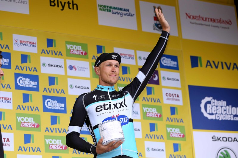 Tour of Britain - stage 4 - Cycling: 12th Tour of Britain 2015/ Stage 4
Podium/ TRENTIN Matteo (ITA) Comvativity/  Celebration Joie Vreugde/ 
Edinburgh - Blyth (217.4Km)/
Rit Etape / Tour of Britain / (c)Tim De Waele 