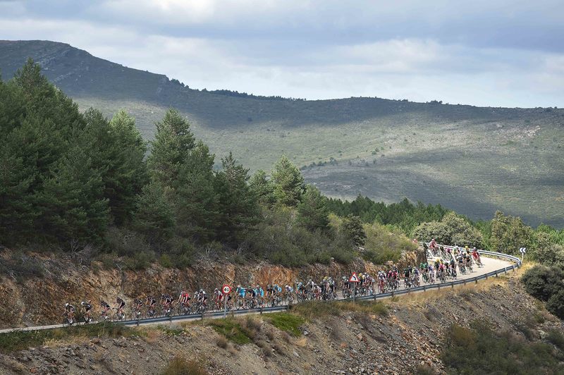 Vuelta a España - stage 18 - Cycling: 70th Tour of Spain 2015 / Stage 18
Illustration Illustratie / Peleton Peloton/ Landscape Paysage Landschap / Mountains Montagnes Bergen /
Roa-Riaza (204Km)/ Puerto de la Quesera 1740m/
Rit Etape / Vuelta Tour d'Espagne Ronde van Spanje /(c)Tim De