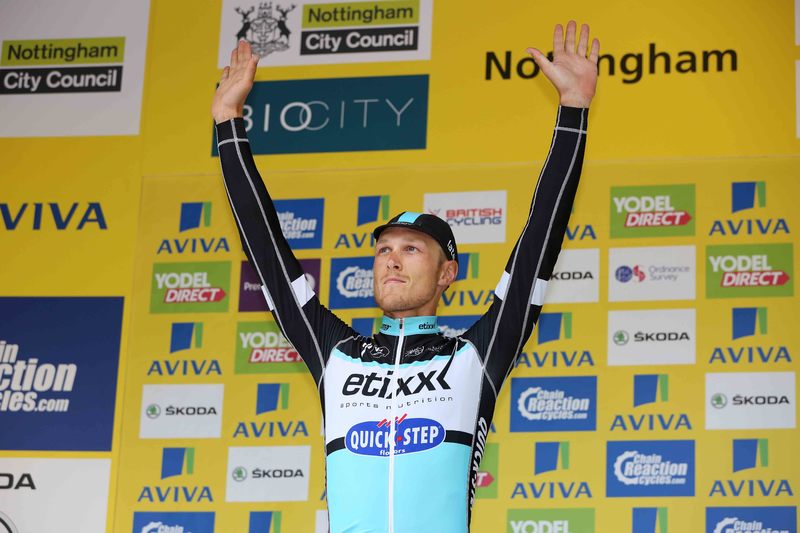 Tour of Britain - stage 6 - Cycling: 12th Tour of Britain 2015/ Stage 6
Podium/ TRENTIN  Matteo (Ita) Celebration Joie Vreugde /  
Stoke-on-Trent - Nottingham (192.7Km)/
Rit Etape / Tour of Britain / (c)Tim De Waele 