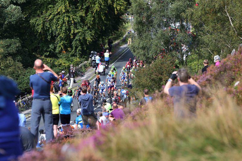 Tour of Britain - stage 6 - Cycling: 12th Tour of Britain 2015/ Stage 6
Illustration Illustratie / Peleton Peloton / Fans Supporters / Landscape Paysage/ Millstone 409m /
Stoke-on-Trent - Nottingham (192.7Km)/
Rit Etape / Tour of Britain / (c)Tim De Waele 