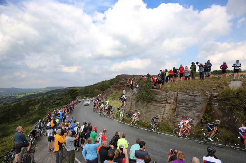 Tour of Britain - stage 6 - Cycling: 12th Tour of Britain 2015/ Stage 6
Illustration Illustratie / Peleton Peloton / Fans Supporters / Landscape Paysage/ Millstone 409m /
Stoke-on-Trent - Nottingham (192.7Km)/
Rit Etape / Tour of Britain / (c)Tim De Waele 