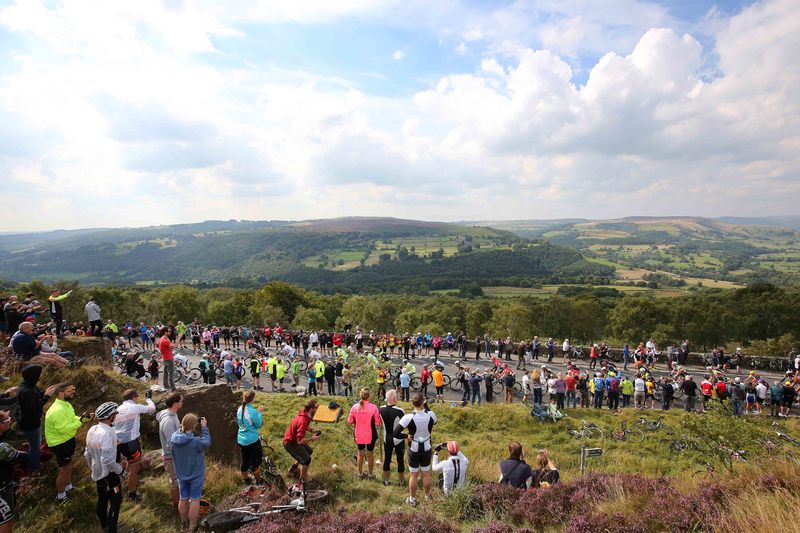 Tour of Britain - stage 6 - Cycling: 12th Tour of Britain 2015/ Stage 6
Illustration Illustratie / Peleton Peloton / Fans Supporters / Landscape Paysage/ Millstone 409m /
Stoke-on-Trent - Nottingham (192.7Km)/
Rit Etape / Tour of Britain / (c)Tim De Waele 