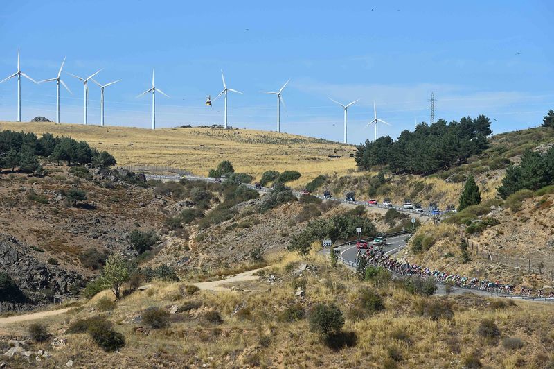 Vuelta a España - stage 19 - Cycling: 70th Tour of Spain 2015 / Stage 19
Illustration Illustratie / Peleton Peloton / Landscape Paysage Landschap / Wind Mill Moulin Molen / 
Medina del Campo - Avila (185.8Km)/ 
Rit Etape / Vuelta Tour d'Espagne Ronde van Spanje /(c)Tim De Waele 