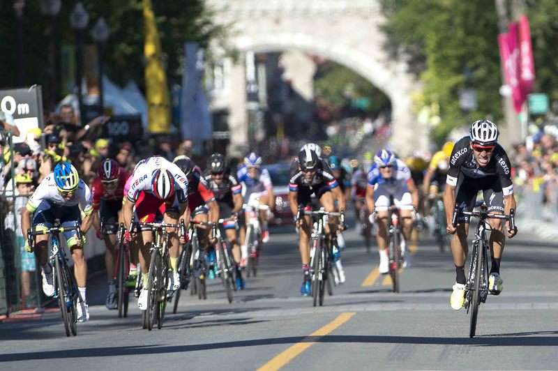 Grand Prix Cycliste de Québec  - Cycling: 6th Grand Prix Cycliste de Quebec 2015
Arrival / Sprint / URAN URAN  Rigoberto (Col)/ Michael MATTHEWS (Aus)/ Alexander KRISTOFF (Nor) /
Quebec - Quebec (201.6Km)/
Grand Prix Quebec/ (c) Tim De Waele