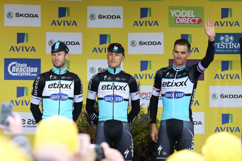Tour of Britain - stage 7 - Cycling: 12th Tour of Britain 2015/ Stage 7
Start Departure Vertrek / Team ETIXX  QUICK STEP ( BEL)/ GAVIRIA RENDON  Fernando (Col)/  STYBAR  Zdenek (Cze)/ TRENTIN  Matteo (ITA)/ 
Fakenham - Ipswich (227.4Km)/
Rit Etape / Tour of Britain / (c)Tim De Waele