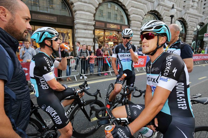 Tour of Britain - stage 8 - Cycling: 12th Tour of Britain 2015/ Stage 8
Arrival / Team ETIXX QUICK STEP (Bel)/ RENTIN  Matteo (Ita)/ GAVIRIA RENDON  Fernando (Col)/ 
London - London (86,8Km)/
Rit Etape / Tour of Britain / (c)Tim De Waele 