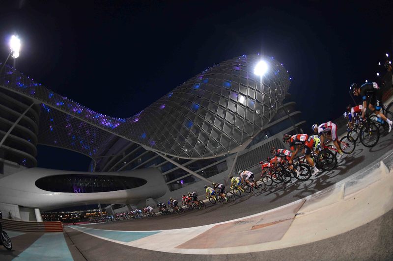 Abu Dhabi Tour - stage 4 - Cycling: 1th Abu Dhabi Tour 2015 / Stage 4
Illustration Illustratie / Peleton Peloton / Landscape Paysage Landschap / Yas Marina Circuit / 
Yas Marina Circuit - Yas Marina Circuit  (110Km)/ 
The Yas Stage Etape Rit / Ride To Abu Dhabi /©Tim De Waele
