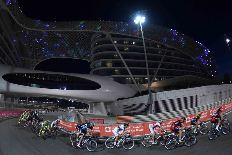 Abu Dhabi Tour - stage 4 - Cycling: 1th Abu Dhabi Tour 2015 / Stage 4
Illustration Illustratie / Peleton Peloton / Landscape Paysage Landschap / Yas Marina Circuit / 
Yas Marina Circuit - Yas Marina Circuit  (110Km)/ 
The Yas Stage Etape Rit / Ride To Abu Dhabi /©Tim De Waele