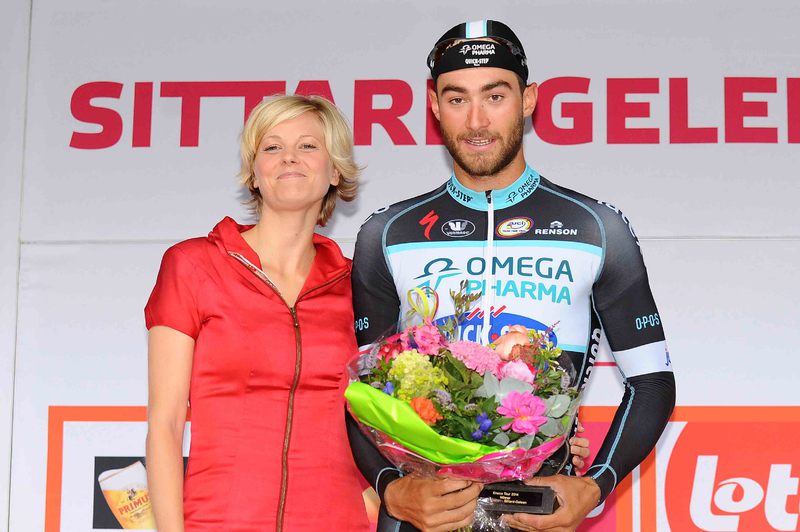 Eneco Tour - stage 7 - Cycling : 10th Eneco Tour 2014 / Stage 7
Podium / VAN KEIRSBULCK Guillaume (BEL) Celebration Joie Vreugde/
Riemst (Bel) - Sittard-Geleen (Ned) (183,4 Km)/ 
Rit Etape /(c)Tim De Waele
