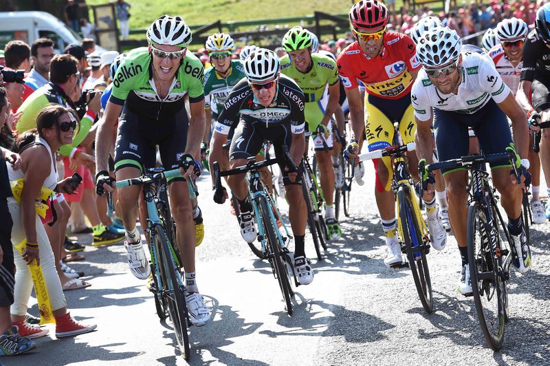 La Vuelta a España - stage 13 - Cycling: 69th Tour of Spain 2014 / Stage 13 
GESINK Robert (NED)/ URAN Rigoberto (COL)/ CONTADOR Alberto (ESP) Red Leader Jersey / VALVERDE Alejandro (ESP) White Jersey / FROOME Christopher (GBR)/ 
Belorado - Obregon Parque De Cabarceno 170m (188,7Km)/ 
V