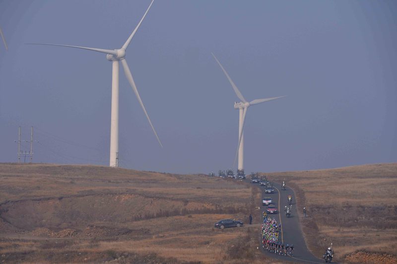 Tour of Beijing - stage 1 - Cycling : 4th Tour of Beijing 2014 / Stage 1 
Illustration Illustratie / Peleton Peloton / Wind Mill Moulin Molen / Landscape Paysage Landschap / 
Chongli Tang Inn Hotel - Zhangjiakou Government (167Km)/ 
Ronde Peking/ Etape Rit /(c) Tim De Waele