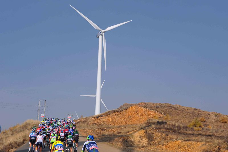 Tour of Beijing - stage 1 - Cycling : 4th Tour of Beijing 2014 / Stage 1 
Illustration Illustratie / Peleton Peloton / Mill Moulin Molen / HE SHUN DING 1940m / Landscape Paysage Landschap / 
Chongli Tang Inn Hotel - Zhangjiakou Government (167Km)/ 
Ronde Peking/ Etape Rit /(c) Tim D